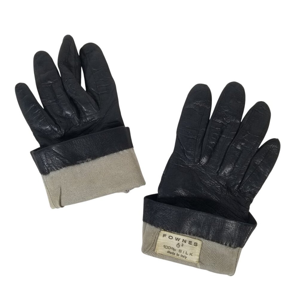 VTG Leather Gloves Fownes Brothers Silk-Lined Wrist Length Small - Picture 4 of 10